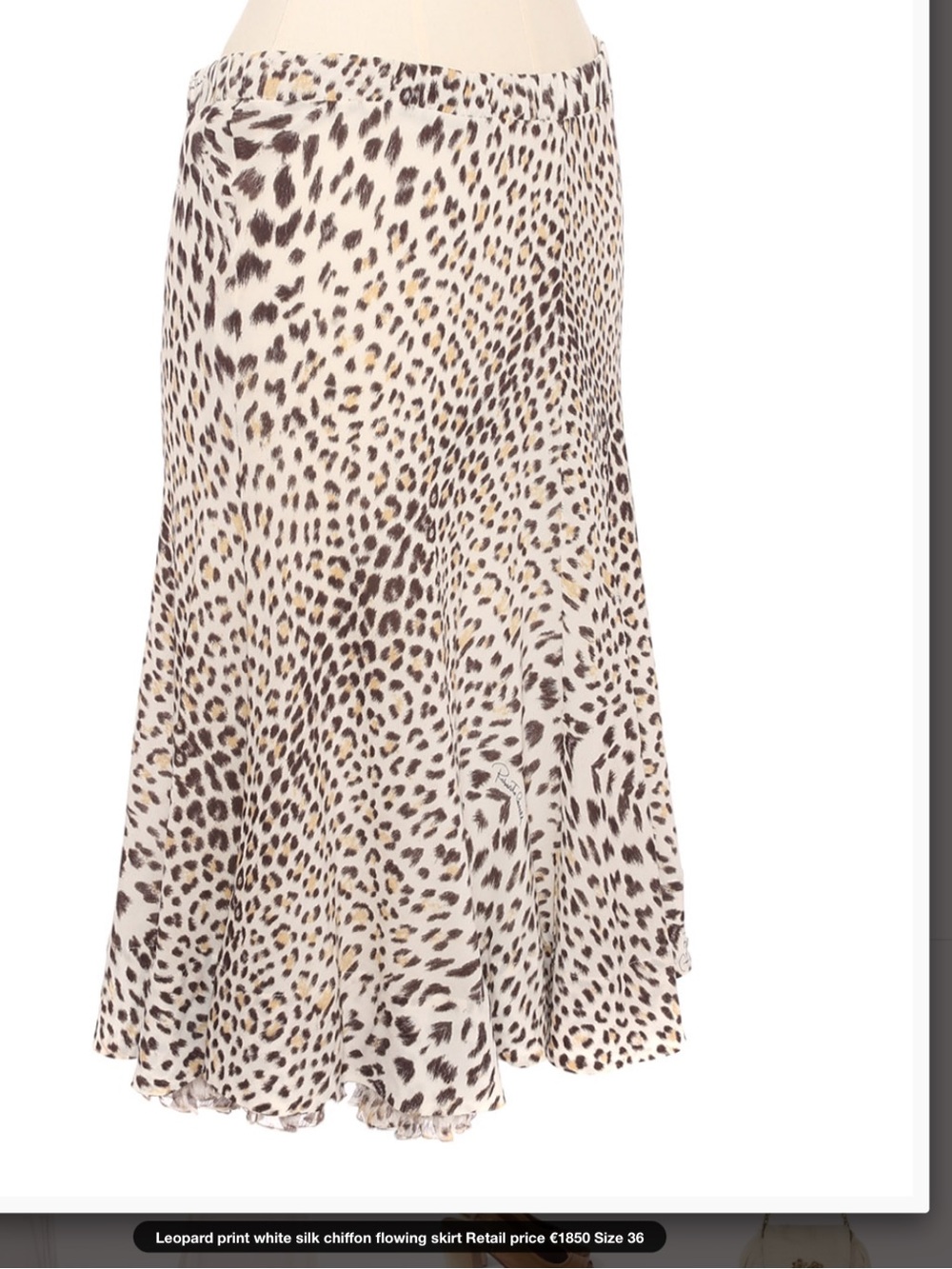 Vintage ROBERTO CAVALLI Leopard Silk Skirt Sz S - Picture 10 of 10